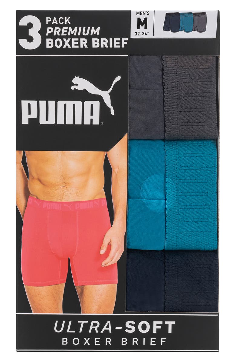 PUMA 3-Pack Boxer Briefs, Alternate, color, Navy/ Grey
