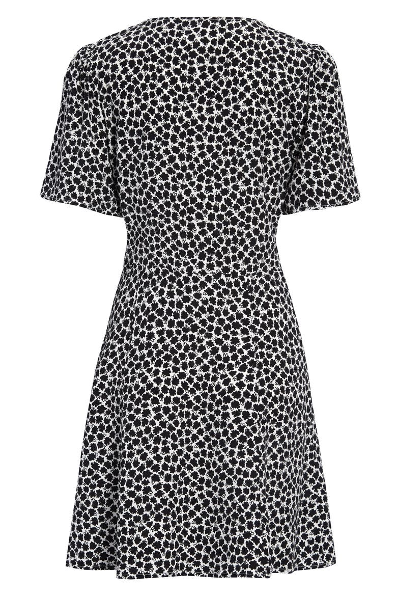 Twist Front A-Line Minidress, Alternate, color, WHITE CLOUD FLORAL