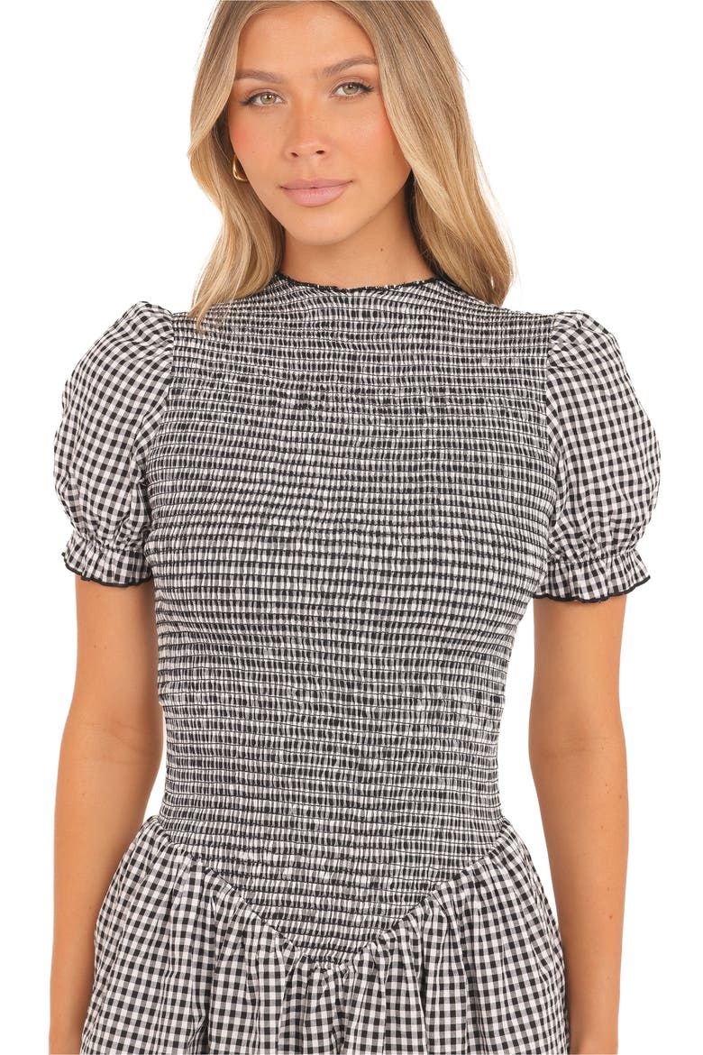 Celine Minidress, Alternate, color, BLACK GINGHAM