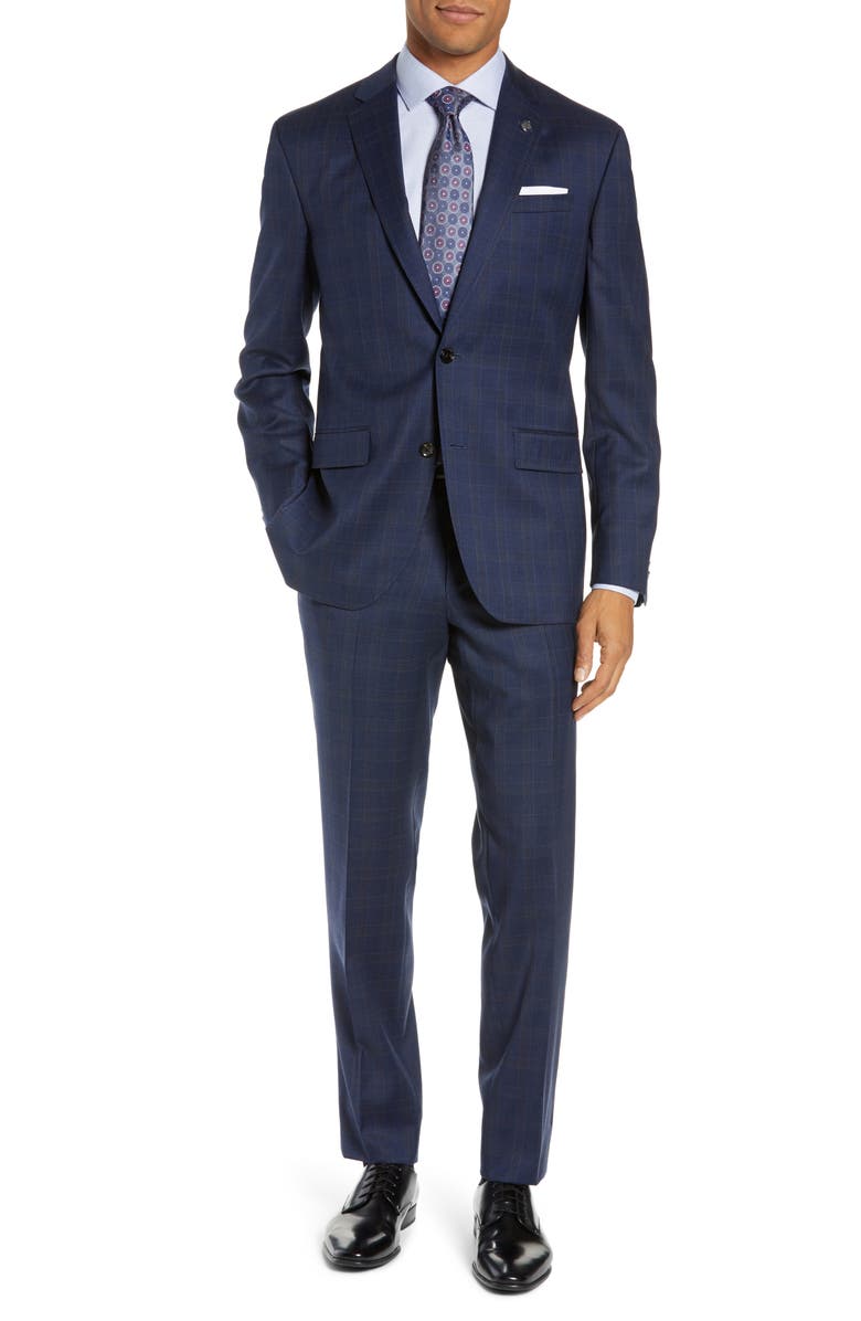 Ted Baker London Jay Trim Fit Plaid Wool Suit, Main, color,
