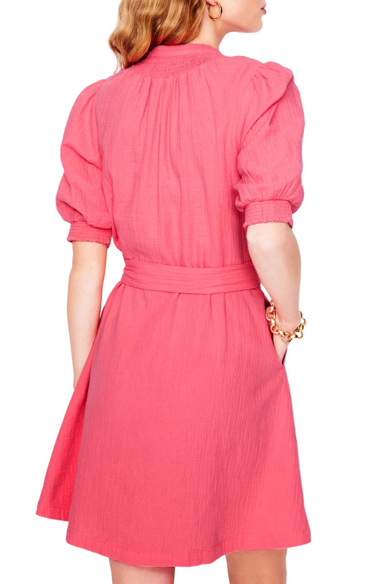 Boden Ada Double Cloth Cotton Shirtdress, Alternate, color, Azalea Pink