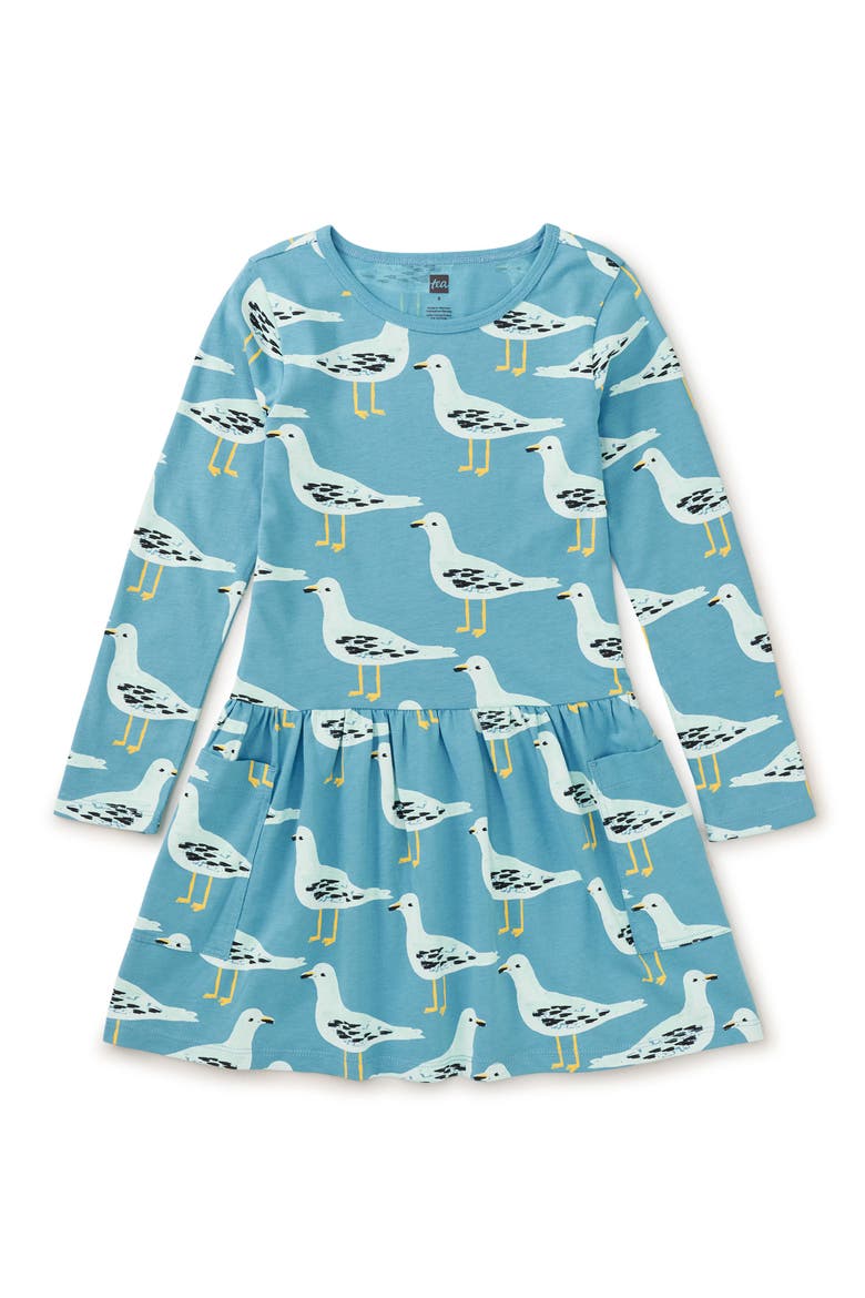 Long Sleeve Pocket Dress, Alternate, color, Squabble of Seagulls