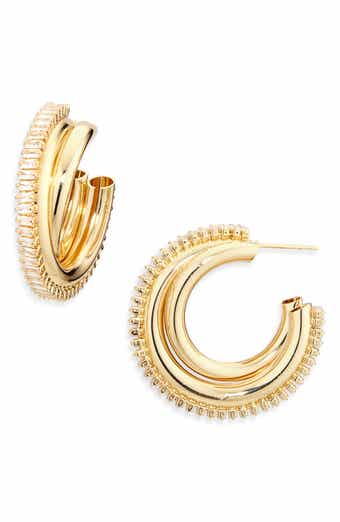 Tasha Baguette Crystal Twist Hoop Earrings