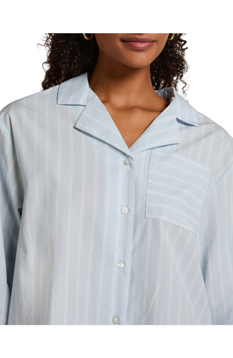 Hunkemöller Woven Cotton Stripe Jacket, Alternate, color, Xenon Blue