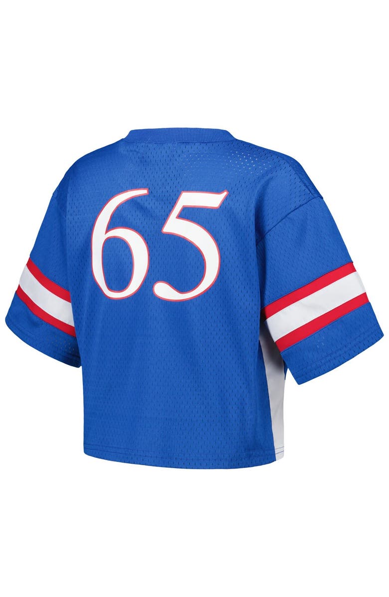 Established & Co. Women's Established & Co. #65 Royal Kansas Jayhawks Fashion Boxy Cropped Football Jersey, Alternate, color, Royal