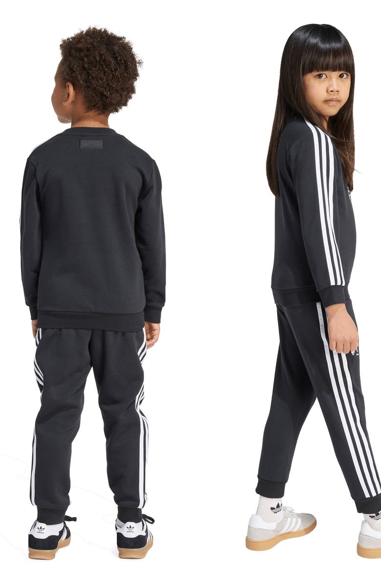 adidas Originals x Disney Kids' Goofy Crewneck Sweatshirt & Joggers Set, Alternate, color, Black/ White