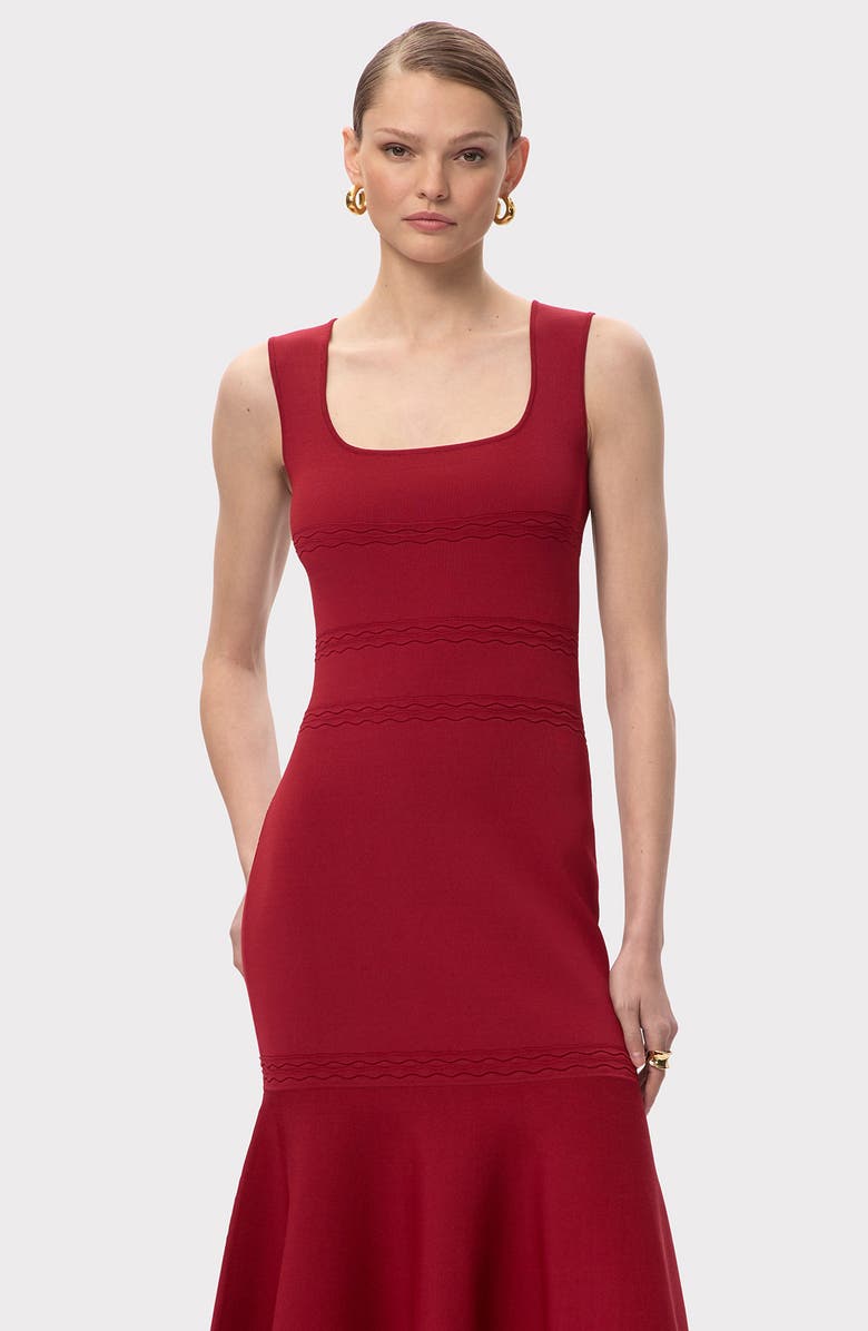 Herve Leger The Camille Flute Hem Dress, Alternate, color, Cabernet