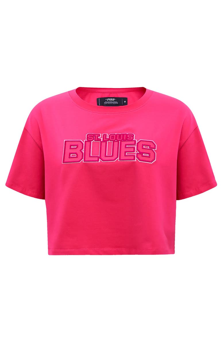 PRO STANDARD Women's Pro Standard St. Louis Blues Triple Pink Cropped Boxy T-Shirt, Alternate, color, Pink