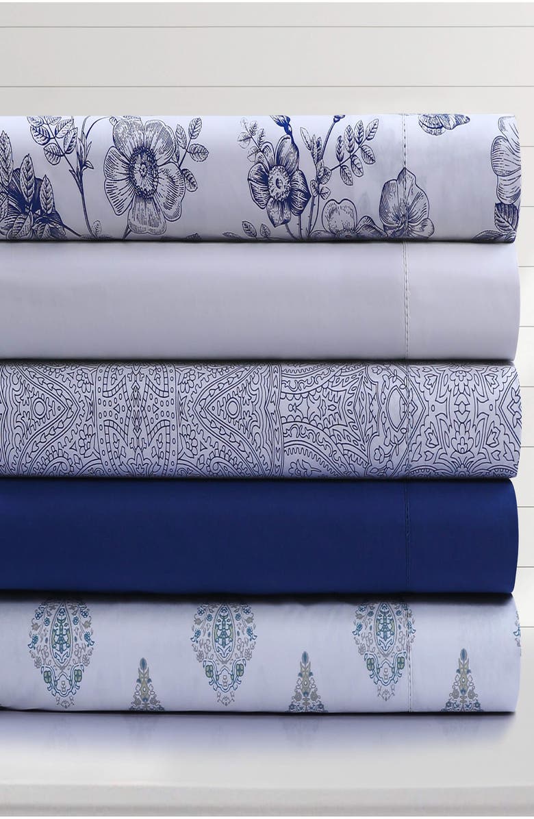 AZORES HOME 400 Thread Count Organic Cotton Percale Sheet Set, Alternate, color, White