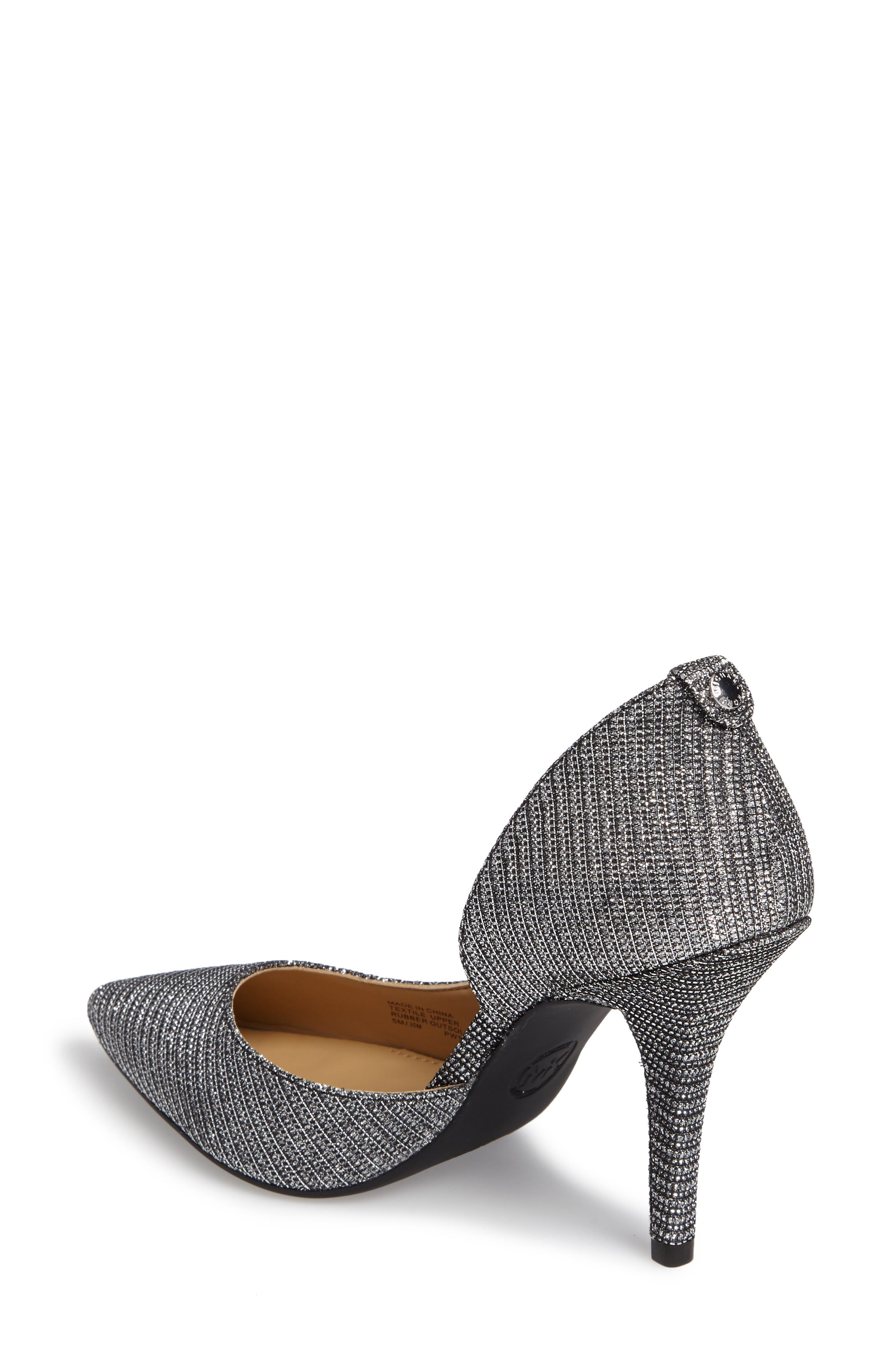 Nathalie Demi d'Orsay Pointy Toe Pump, Alternate, color, BLACK/ SILVER