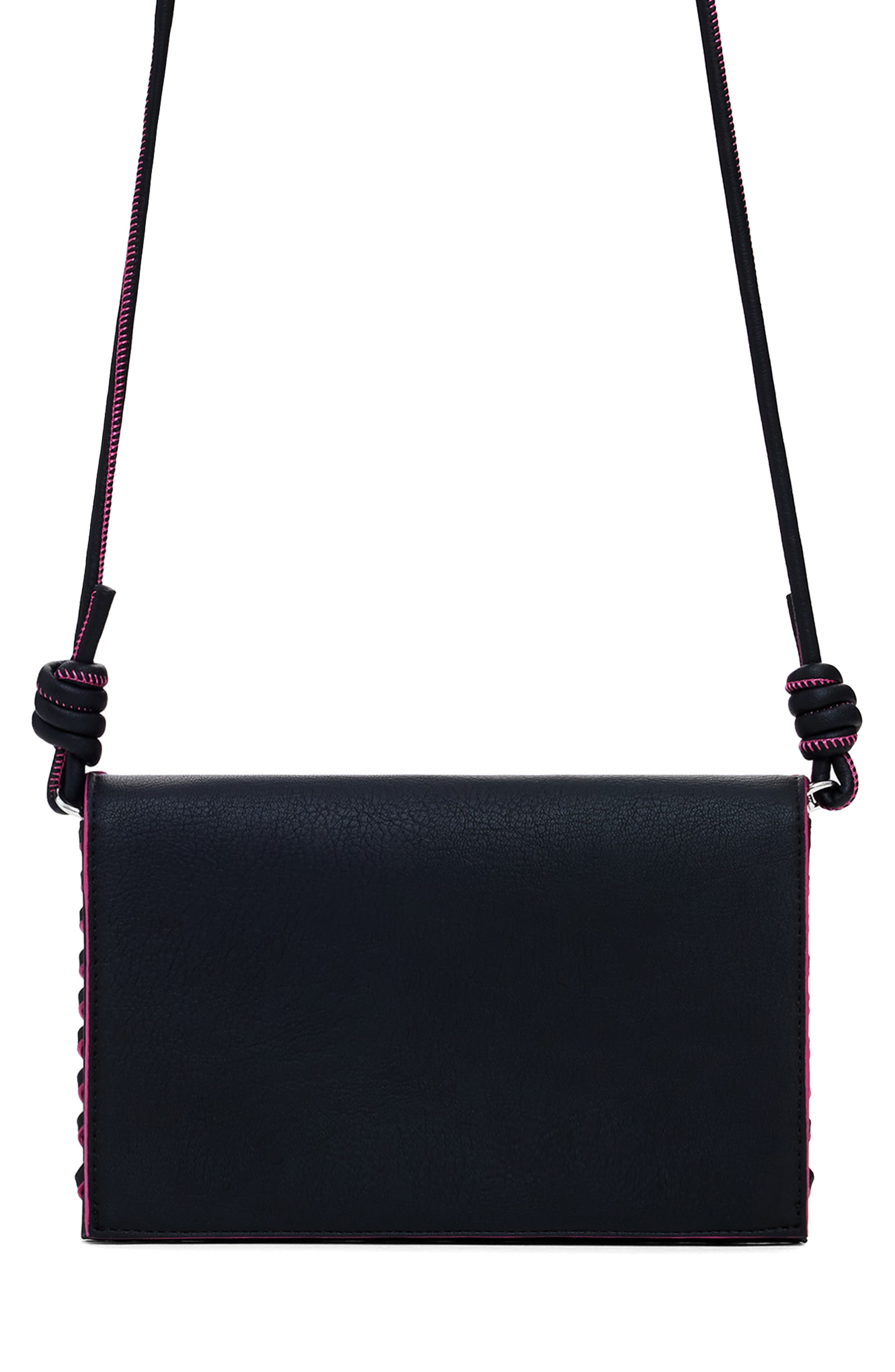 Desigual Others Faux Leather Wallet on a Strap, Alternate, color, Black