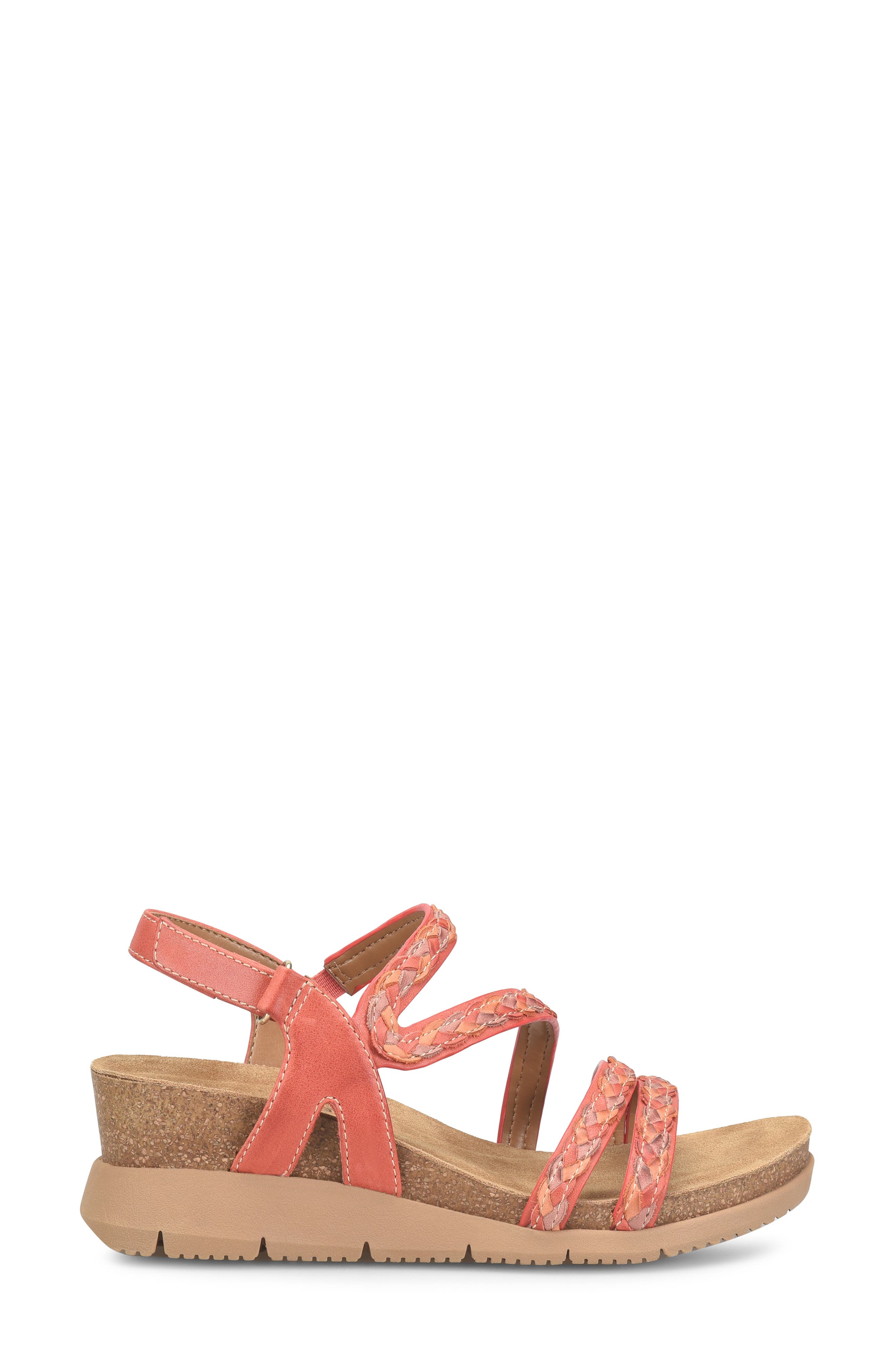 Comfortiva Silvia Wedge Sandal, Alternate, color, Tomato Multi