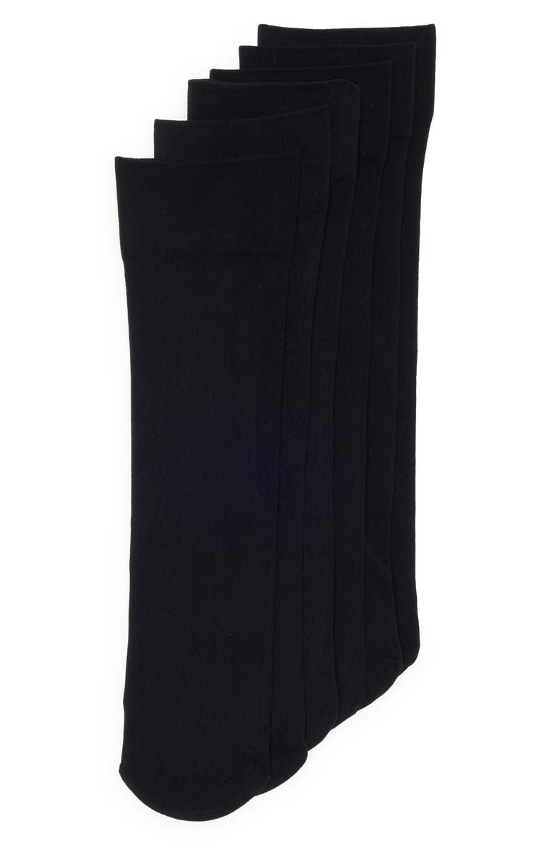 NORDSTROM RACK 3-Pack Sheer Trouser Socks, Main, color, Black