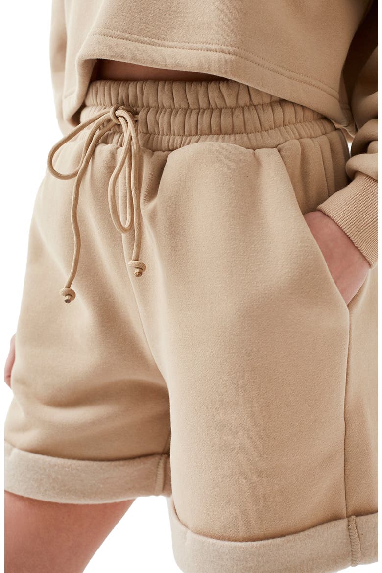 Lita Cuffed Sweat Shorts, Alternate, color, CAMEL JERSEY