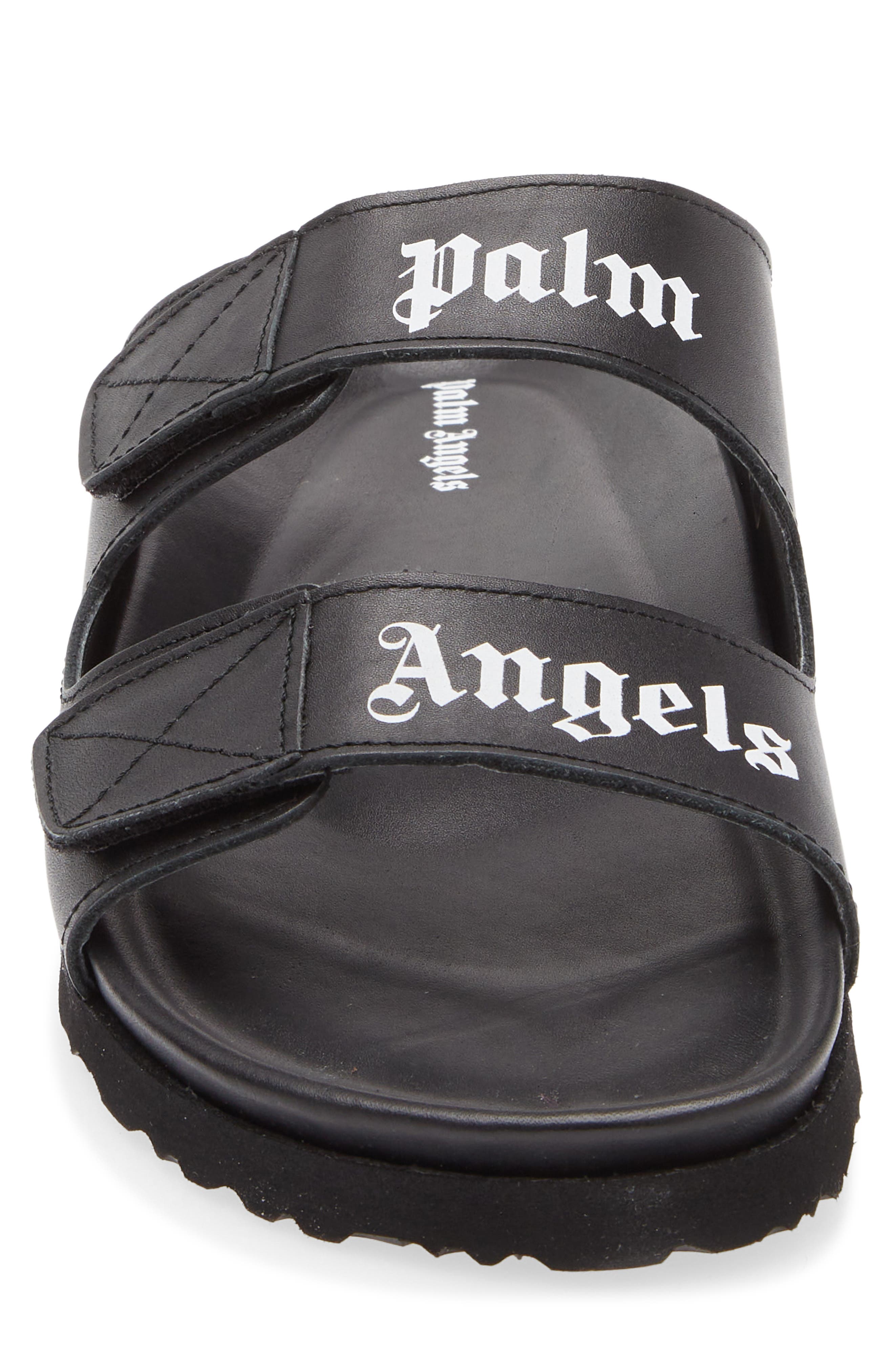 Palm Angels Logo Slide Sandal, Alternate, color, Black/White