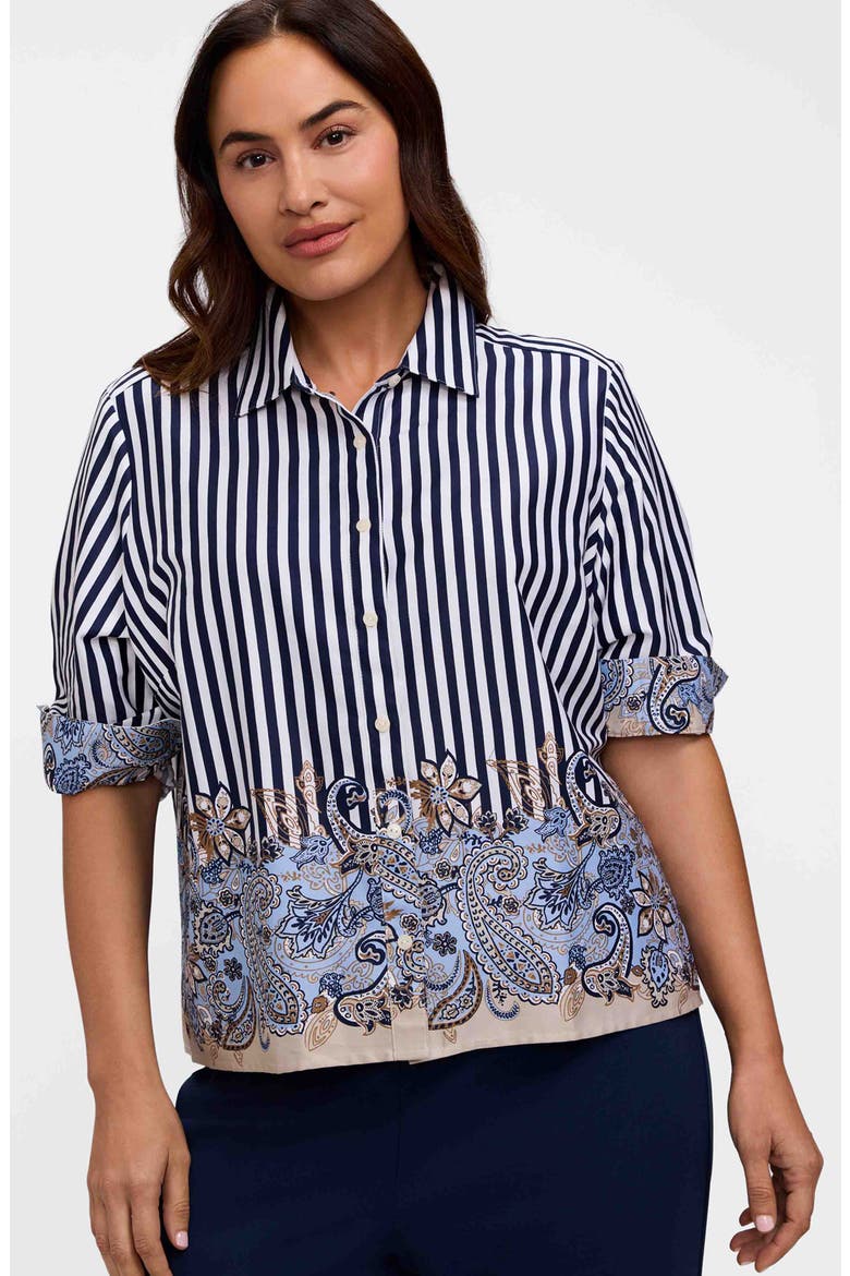 Jodie Stripe Cotton Button-Up Shirt, Alternate, color, BLUE MULTI
