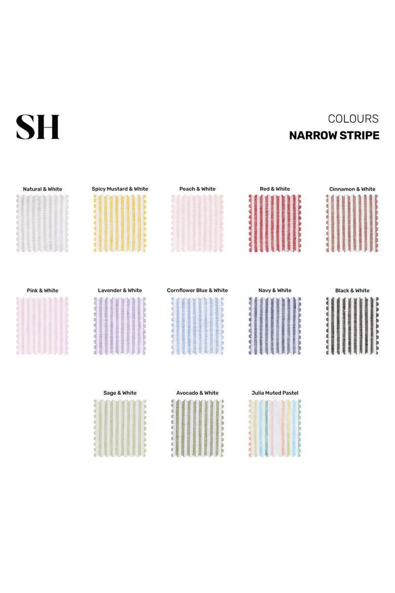 Linen Placemats Set of 4, 14 x 19" - Narrow Stripe, Alternate, color, Peach and White