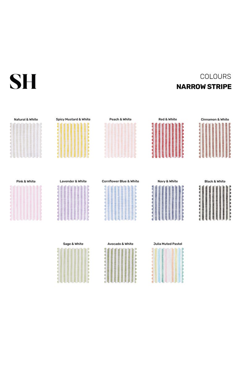 Solino Home Linen Dinner Napkins - Narrow Stripe, 20" x 20" Inch, Alternate, color, Black And White