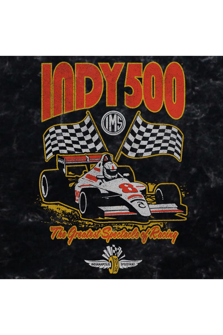 Junior's Indy 500 Greatest Racing Flags  Graphic T-Shirt, Alternate, color, Black