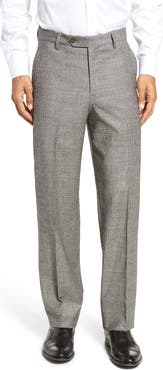 Berle Touch Finish Flat Front Plaid Classic Fit Stretch Wool Dress Pants