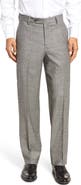 Berle Touch Finish Flat Front Plaid Classic Fit Stretch Wool Dress Pants