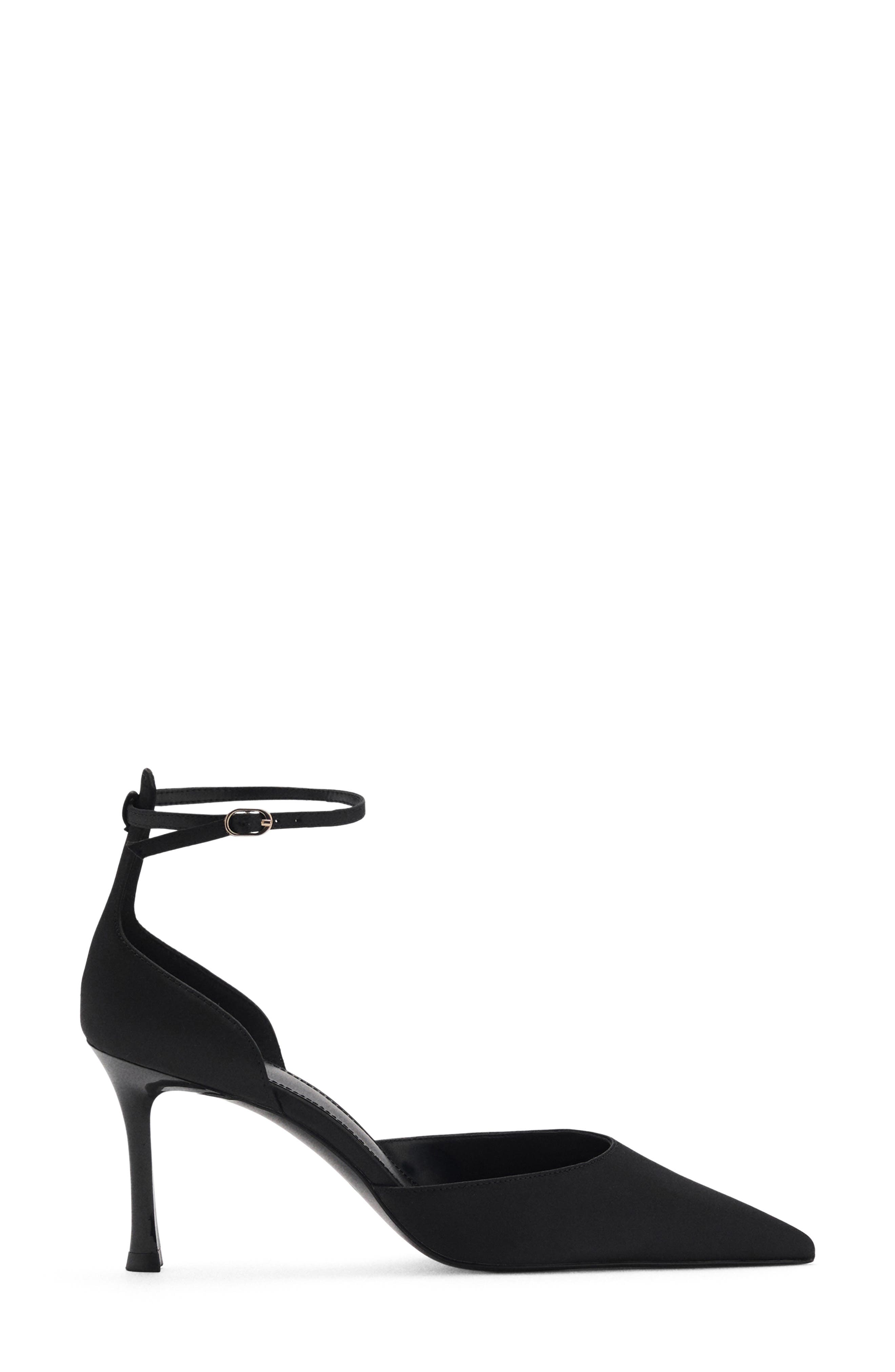 MANGO Ankle Strap d'Orsay Pointed Toe Pump, Alternate, color, 