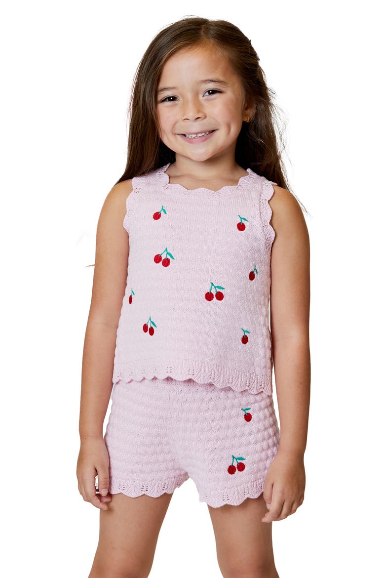 Kids' Strawberry Knit Tank Top & Shorts Set, Main, color, SPRING PINK