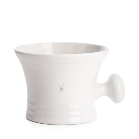 White Porcelain Shaving Mug with Handle