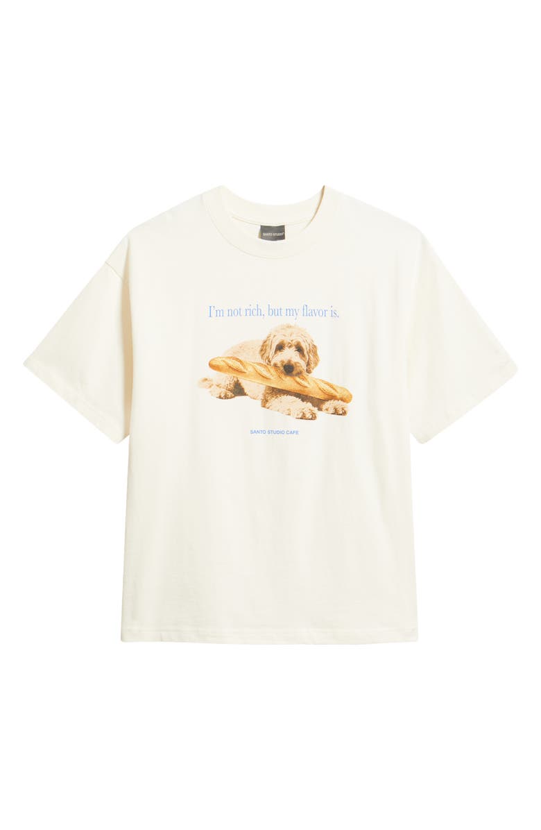 SANTO STUDIO Not Rich Dog Drappo Graphic T-Shirt, Alternate, color, Cream