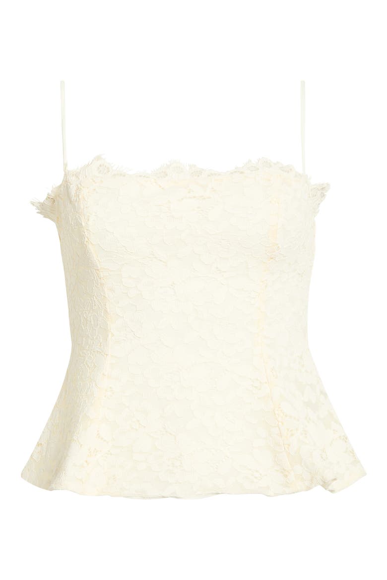 Ari Peplum Lace Camisole, Alternate, color, GARDENIA