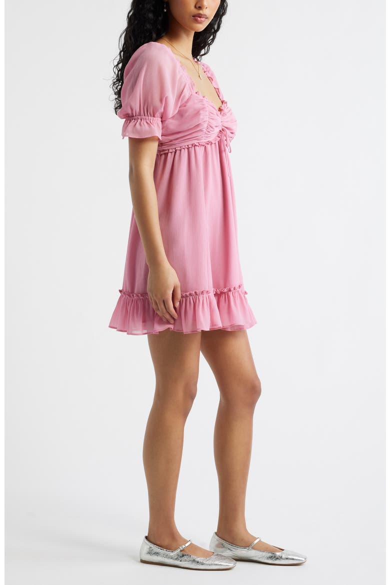 Chiffon Babydoll Minidress, Alternate, color, PINK VACATION