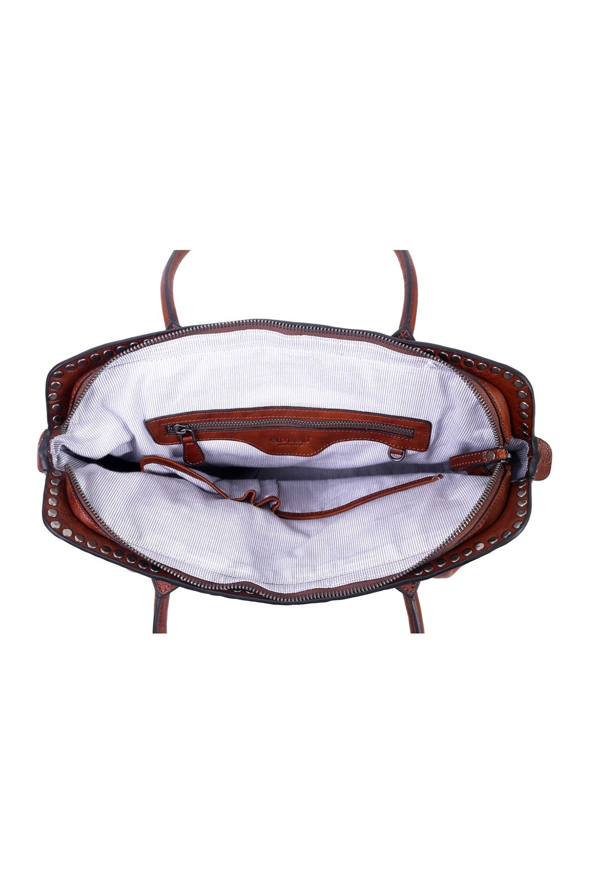 OLD TREND Soul Stud Leather Satchel Bag, Alternate, color, Cognac