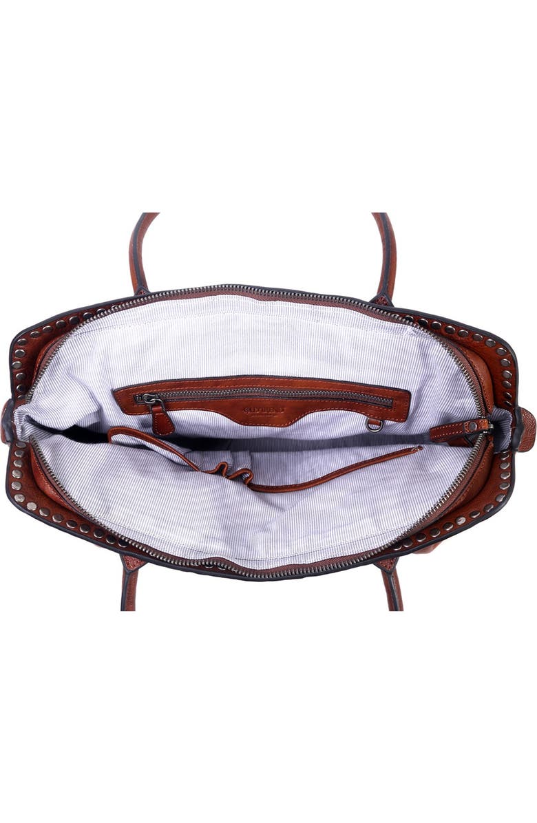 OLD TREND Soul Stud Leather Satchel Bag, Alternate, color, Cognac