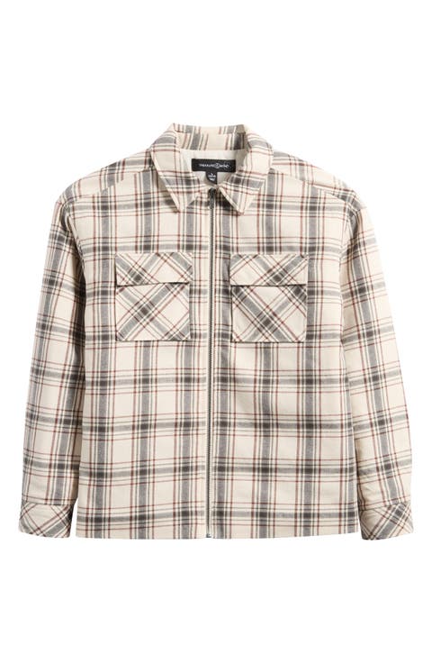 Kids' Plaid Flannel Zip-Up Shirt Jacket (Big Kid)