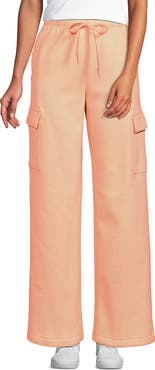 Lands' End Serious Sweats High Rise Wide Leg Cargo Pants