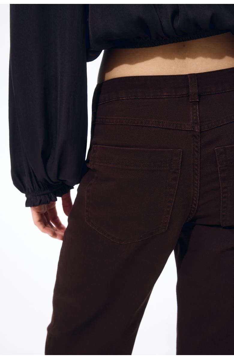 H&M Wide Twill Trousers, Alternate, color, Dark Brown