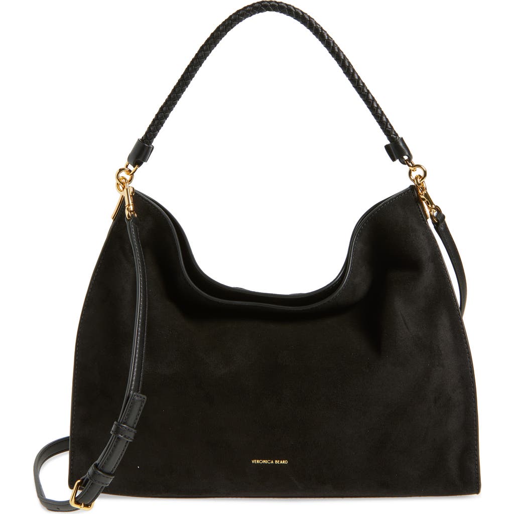 Veronica Beard Beard Vida Suede Shoulder Bag In Green