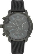 DIESEL® Griffed Chronograph Silicone Strap Watch, 48mm
