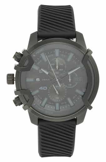 Griffed Chronograph Silicone Strap Watch, 48mm