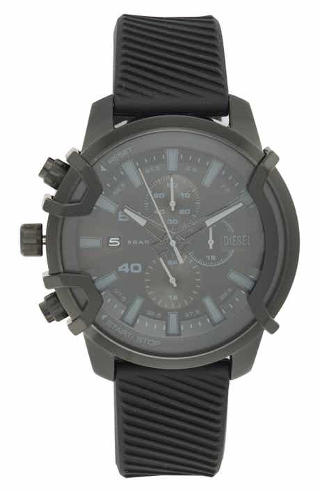 Griffed Chronograph Silicone Strap Watch, 48mm