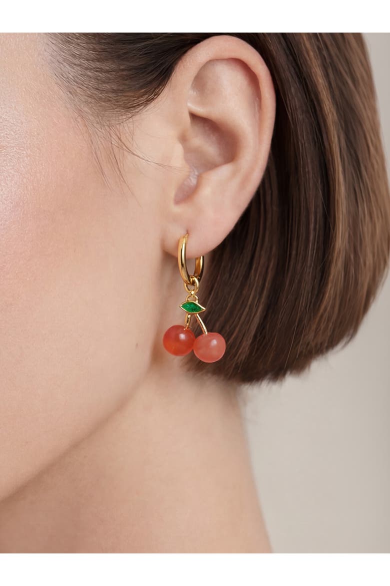 Harvest Agate Charm Earrings in Cherry, Alternate, color, Pink