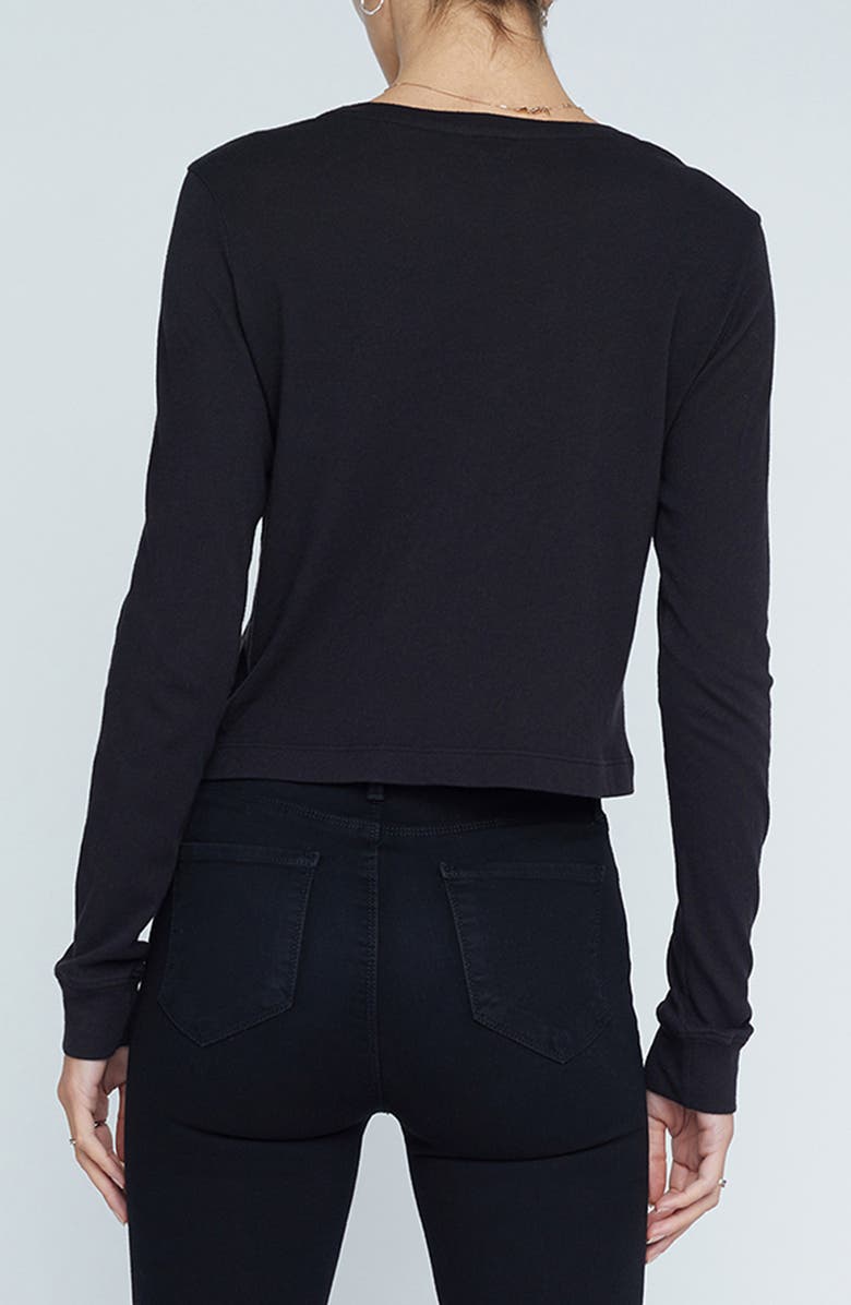 L'AGENCE Benny Crewneck Crop T-Shirt, Alternate, color, Black