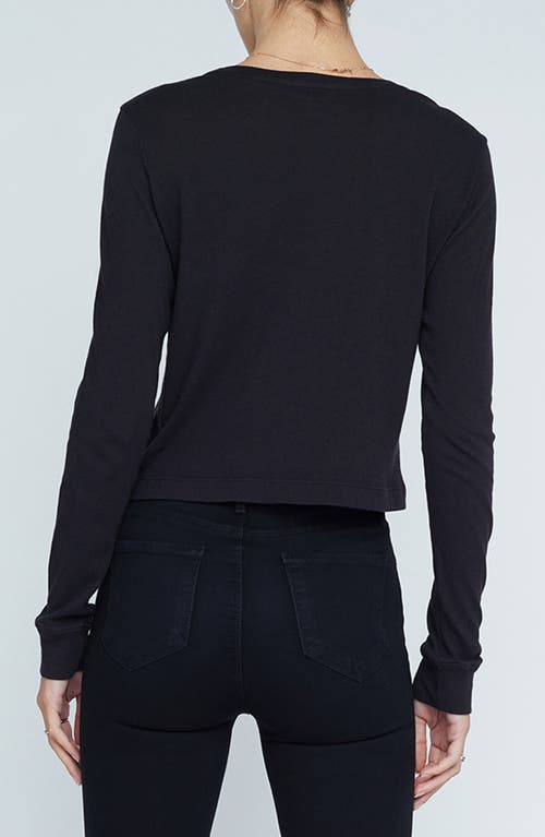L'agence Benny Crewneck Crop T-shirt In Black