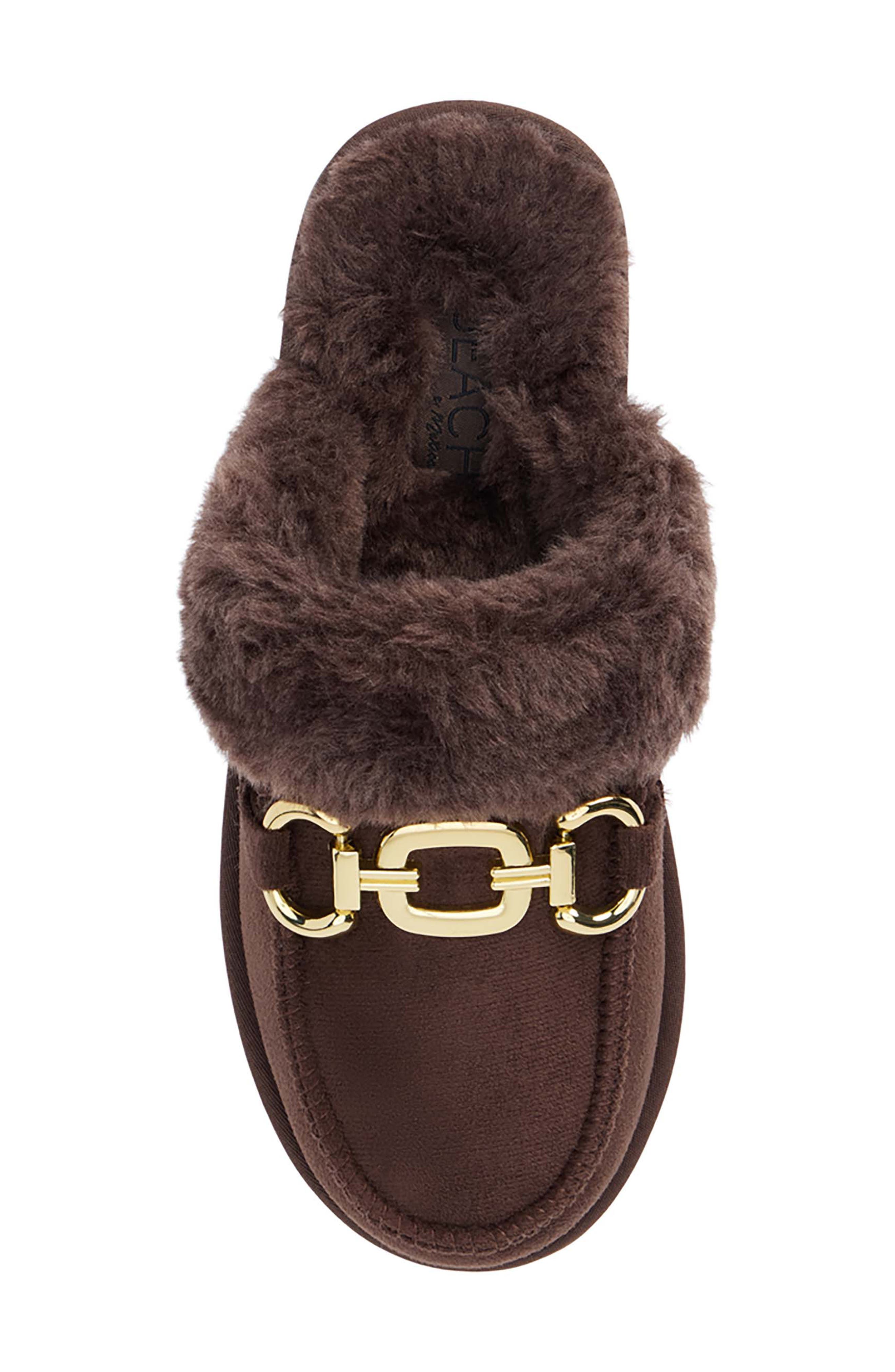 Matisse Davos Faux Fur Platform Slipper, Alternate, color, Choco