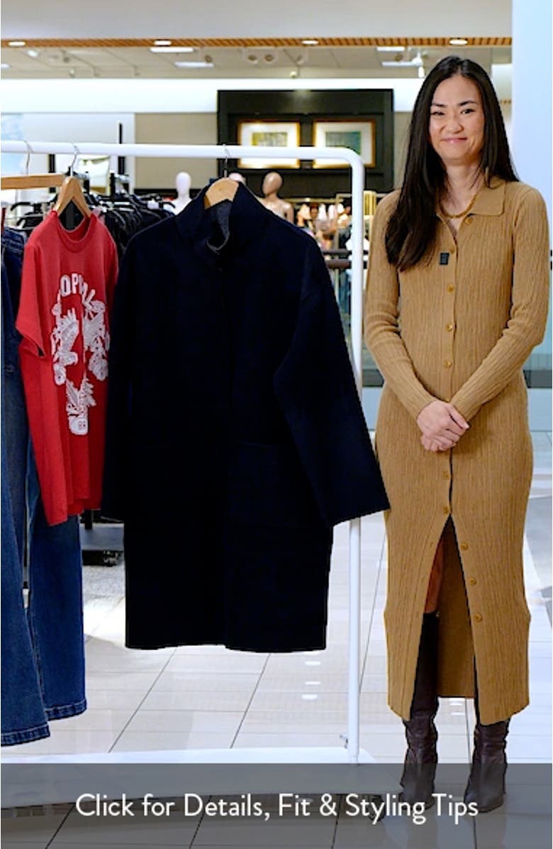 Stand Collar Reversible Wool & Cashmere Coat, sales video thumbnail