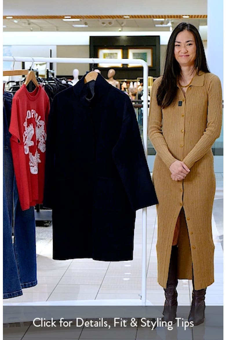 Stand Collar Reversible Wool & Cashmere Coat video