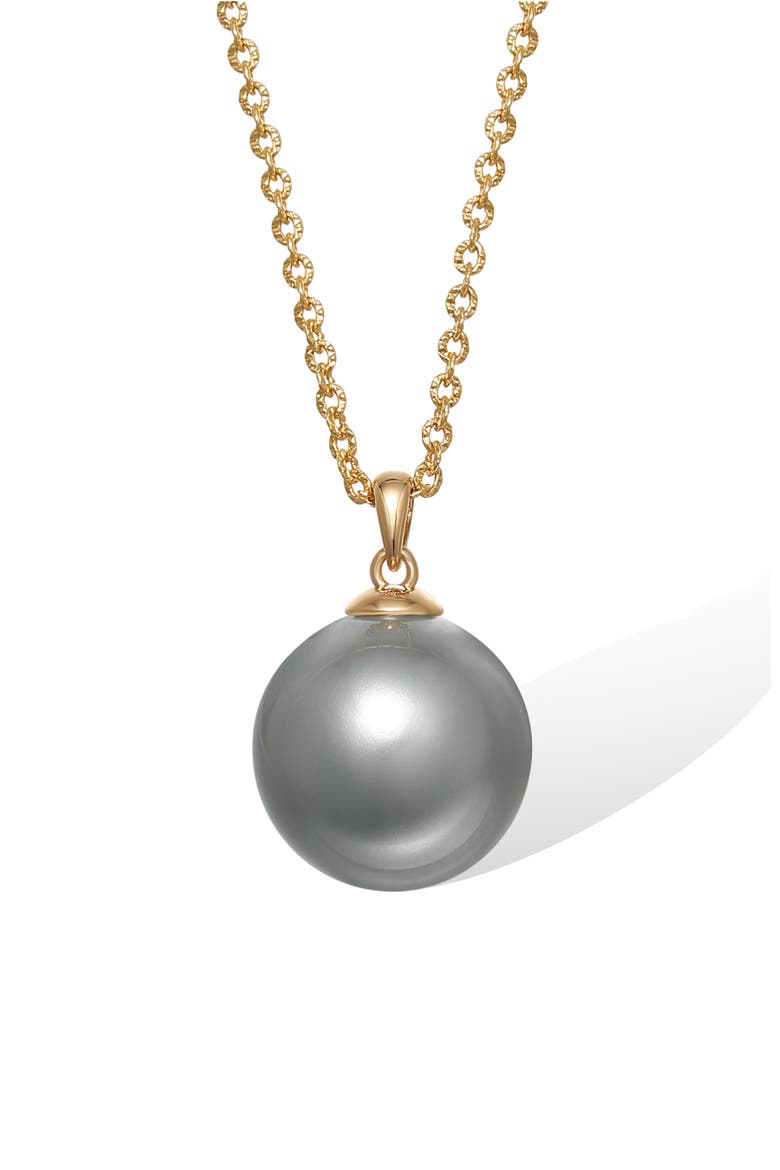 Retro Pearl Necklace, Alternate, color, Grey