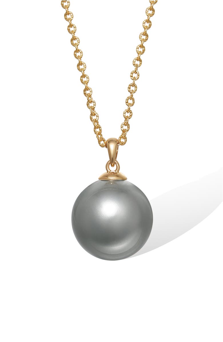 RETRO CHIC Retro Pearl Necklace, Alternate, color, Grey