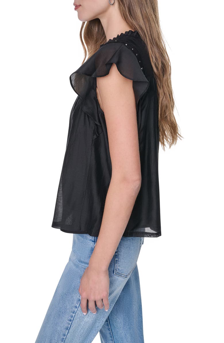 DKNY Studded Pintuck Top, Alternate, color, 