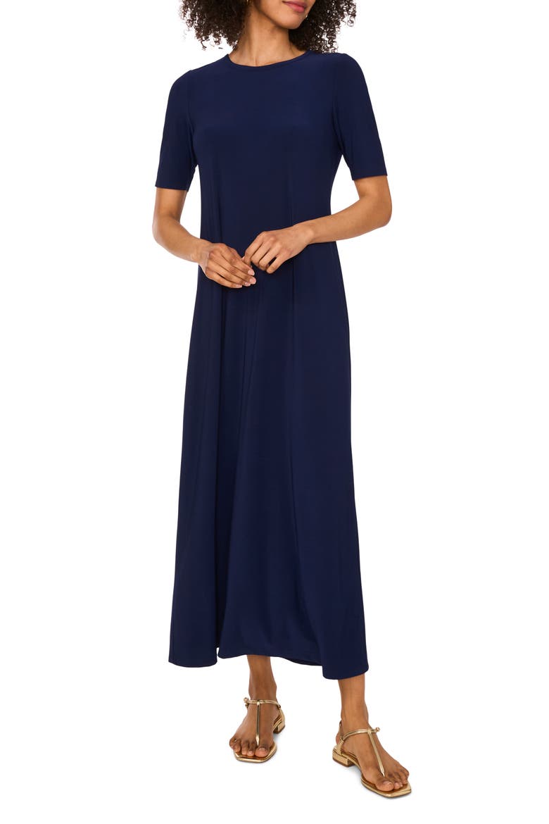 Short Sleeve Maxi Dress, Main, color, CLASSIC NAVY